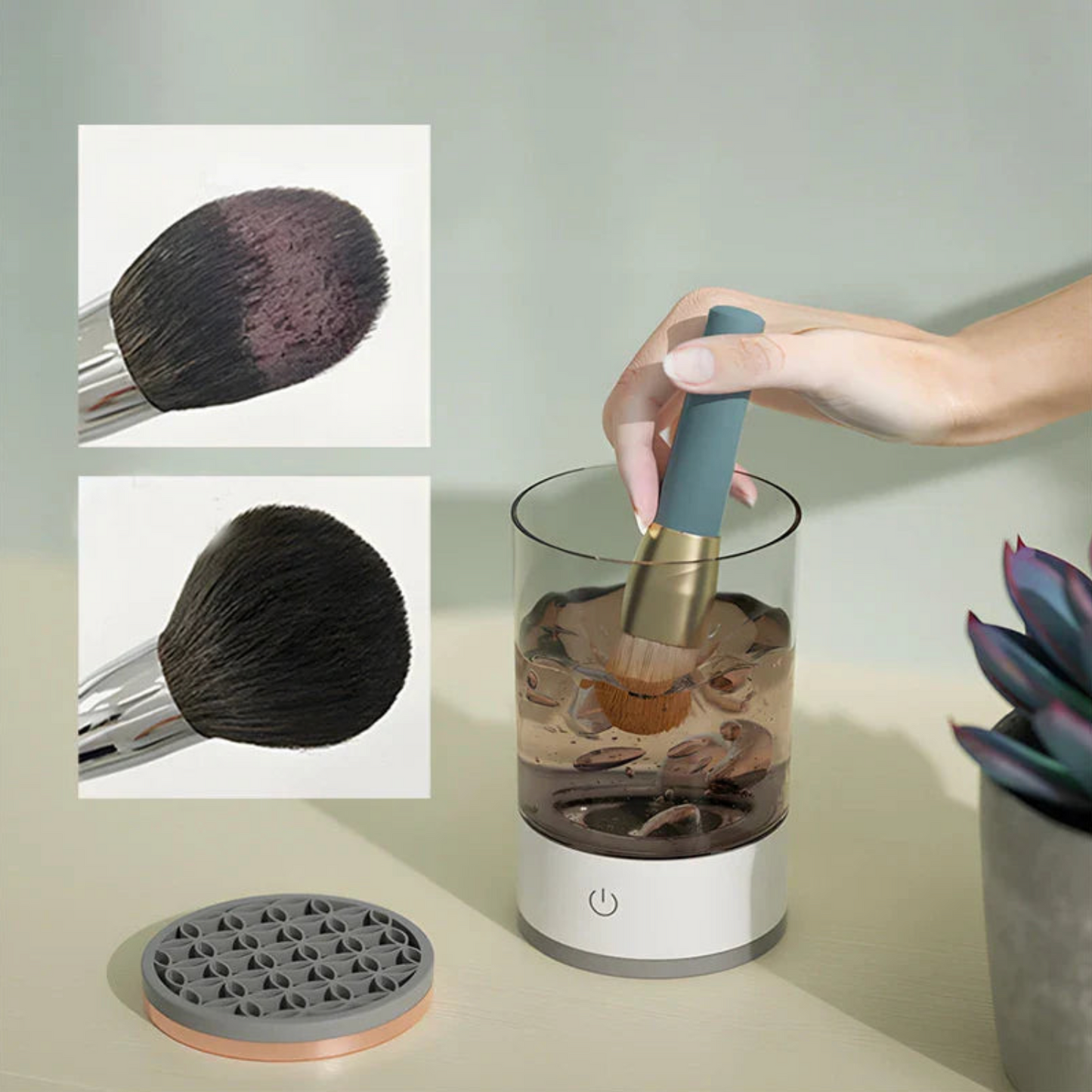 Automatic Brush Cleaner Electric Makeup Brush Cleaning Machine Fast Clean Dryer